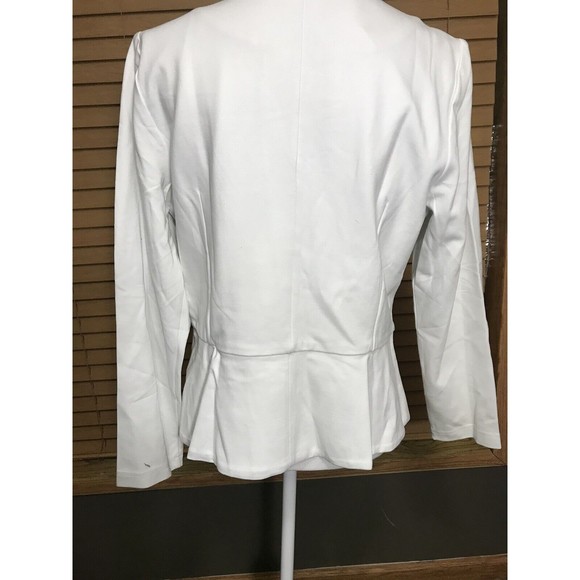 NWT Mary Crafts Button Up Down Retro Ruffled White size 16 Work Casual Blouse - Picture 4 of 9